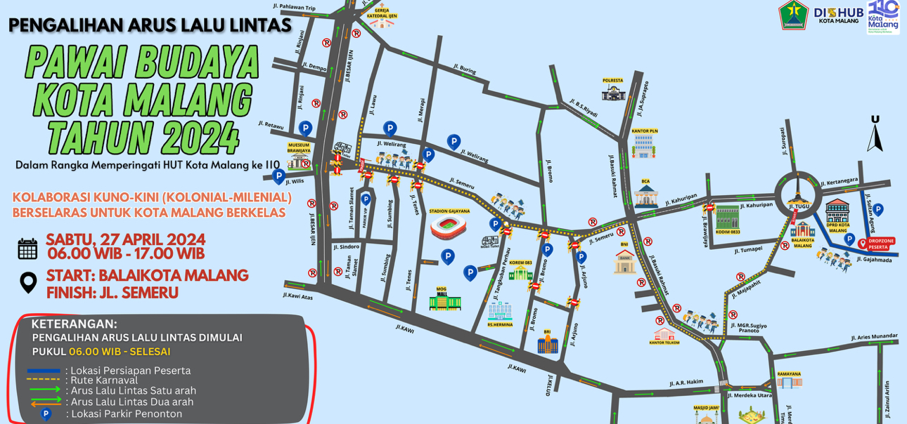 Ini Rute Pawai Budaya Sabtu Besok, Hindari Kemacetan Lalin 1 sekarangaja