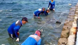 Kini Kawat Bronjong Dipasang di Pantai Gusung Klanceng Kepulauan Seribu 7 sekarangaja