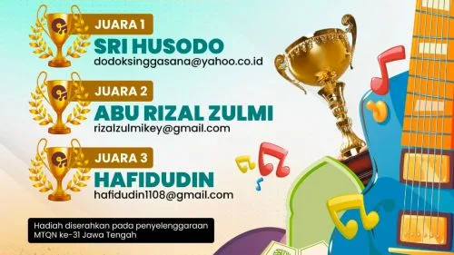 Pemenang Lomba Lagu dan Mars MTQ XXXI Diumumkan, Ini Daftar Pemenangnya 1 sekarangaja