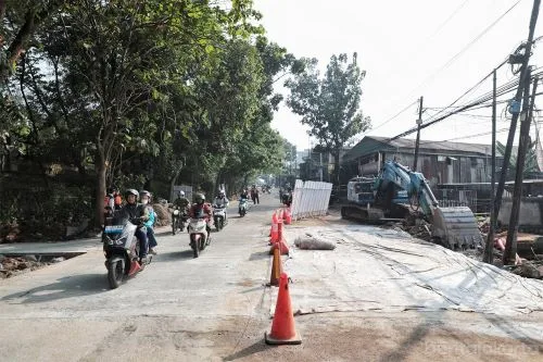 Penanganan Konstruksi Saluran Ambles di Jalan Lenteng Agung Tuntas 1 sekarangaja