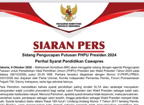 Malam Ini Nasib Wapres Gibran Ditentukan MK 1 sekarangaja